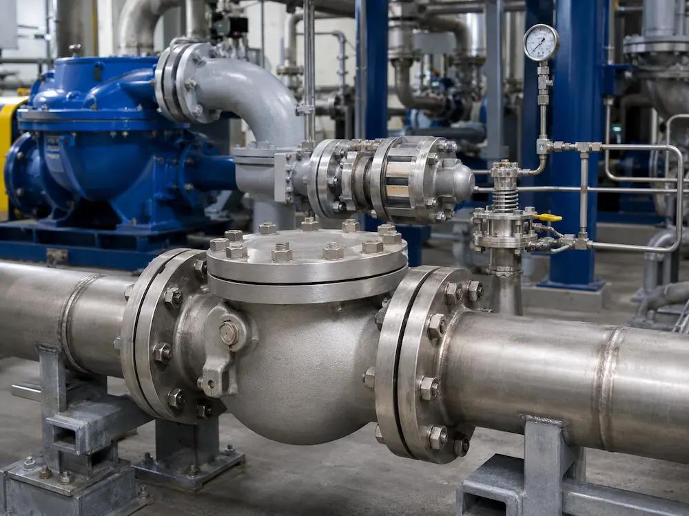 Industrial check valves for backflow prevention and pump protection