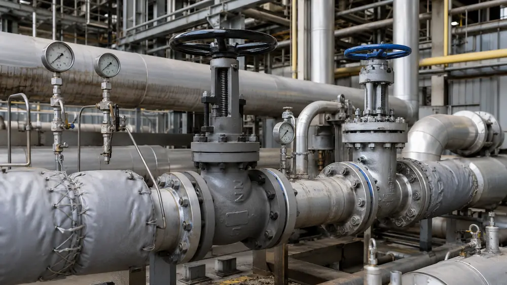 Kraft- und Dampfventillösungen für Hochtemperatur-Rohrleitungssysteme