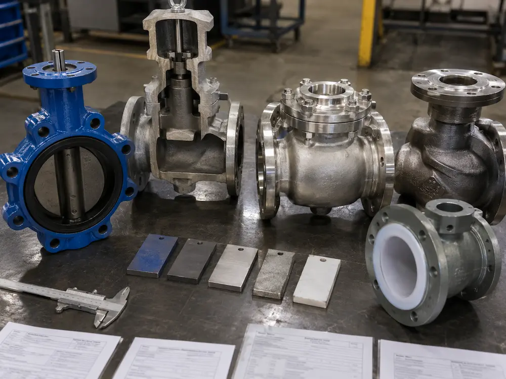 Valve body material comparison including carbon steel stainless steel alloy steel and lined valves
