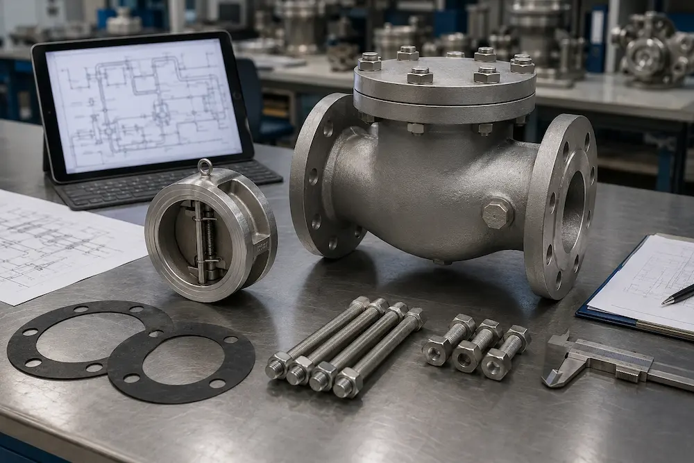 Wafer and flanged check valve installation space review for industrial buyers