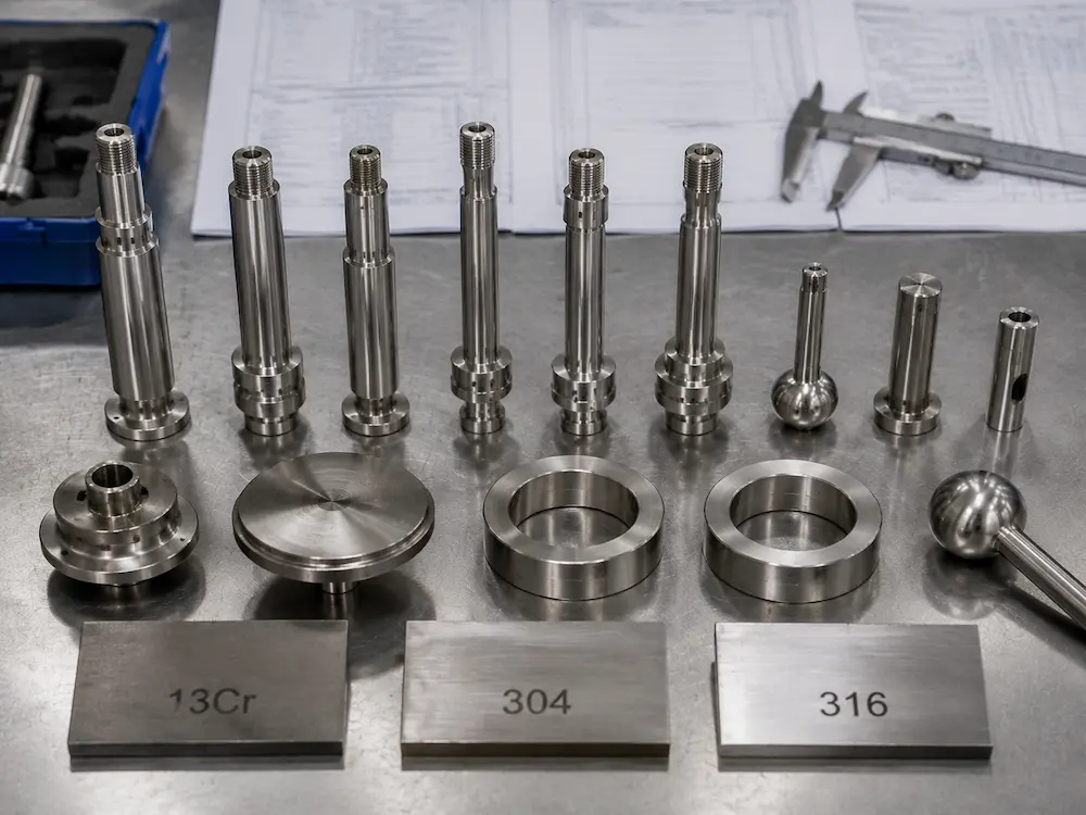13Cr 304 and 316 stainless steel valve trim components for industrial valves