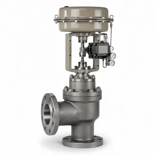Angle control valve by Vcore Valve for high pressure drop and erosive service