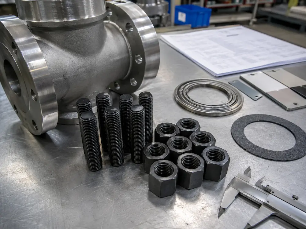 ASTM A193 B7-Bolzen und ASTM A194 2H-Muttern für die Verschraubung von Industrieventilen