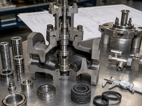 Internal trim structure of boiler feedwater control valve by Vcore Valve