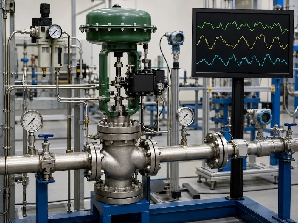 Control valve hunting diagnostic console with command travel and process trends
