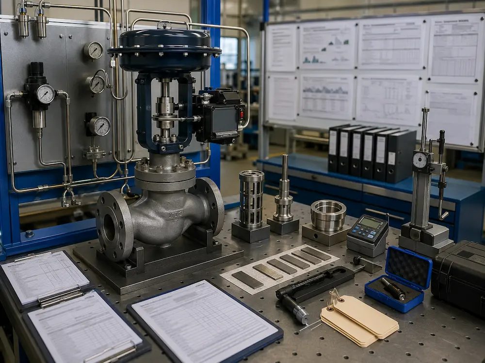 Control valve inspection positioner calibration testing and documentation