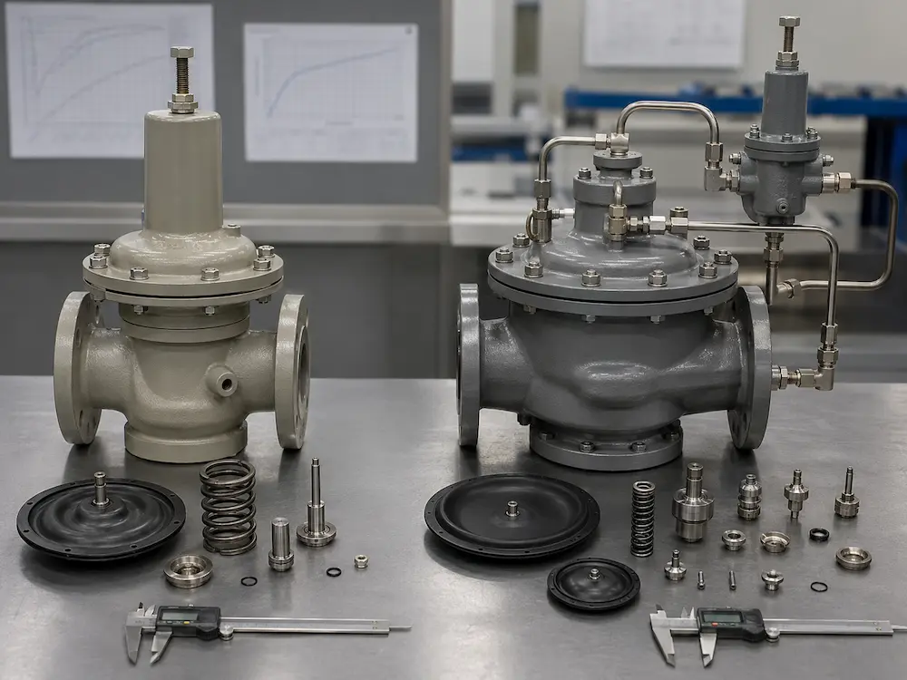 Direct-operated vs pilot-operated pressure regulator comparison