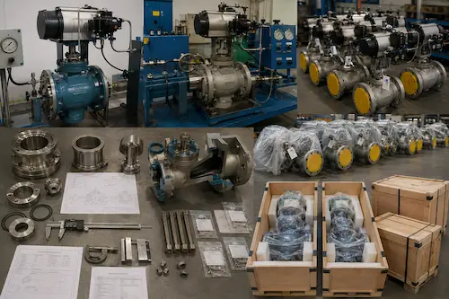 Eccentric plug control valve inspection and export packing by Vcore Valve