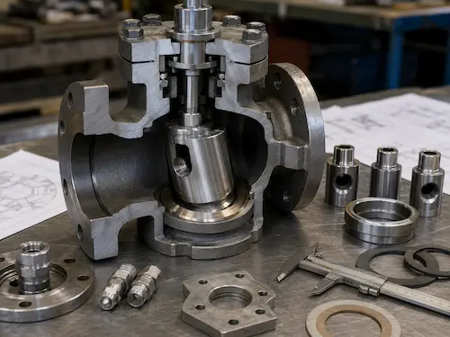 Internal structure of eccentric plug control valve by Vcore Valve