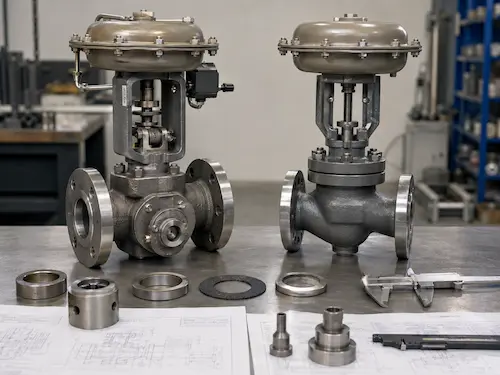 Eccentric plug control valve and globe control valve comparison by Vcore Valve