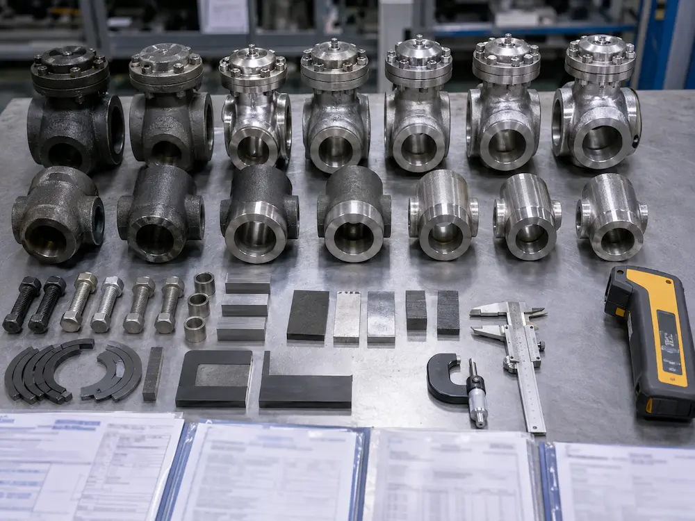 Forged valve materials guide including A105 LF2 F304 F316 F51 F53 F11 and F22