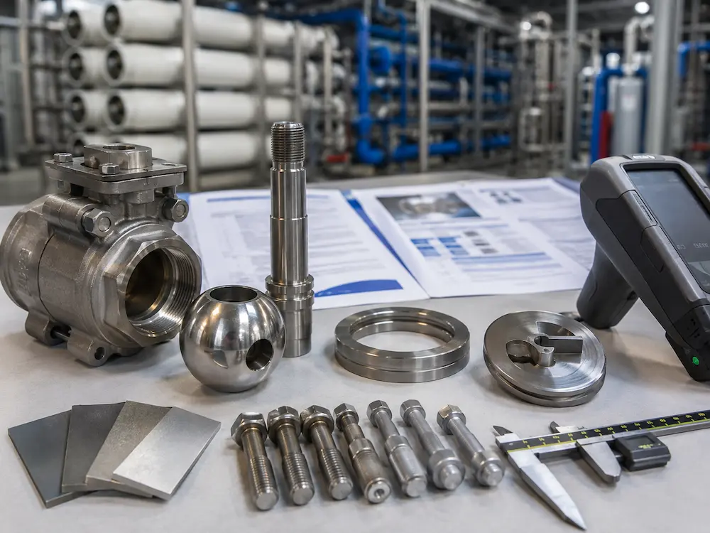 Monel valve components for seawater marine and brine service