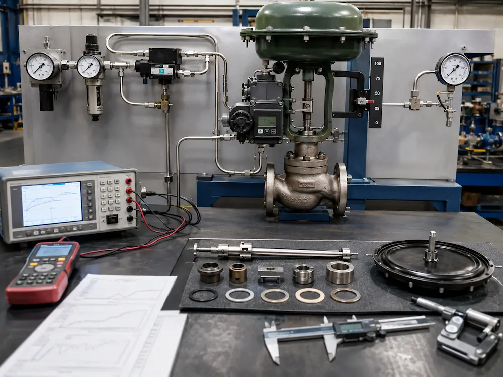 Pneumatic control valve stiction air supply and positioner troubleshooting