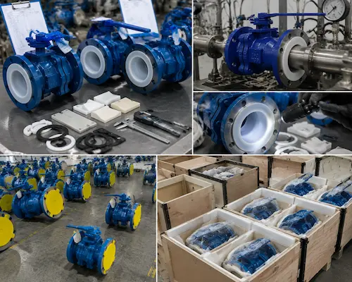 PTFE lined ball valve inspection and export packing by Vcore Valve