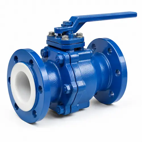 PTFE lined ball valve by Vcore Valve for corrosive chemical service