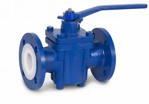 PTFE lined plug valve by Vcore Valve for corrosive chemical service