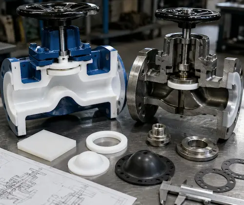 การเปรียบเทียบวาล์วเรียงราย PTFE และที่นั่ง PTFE โดย Vcore Valve