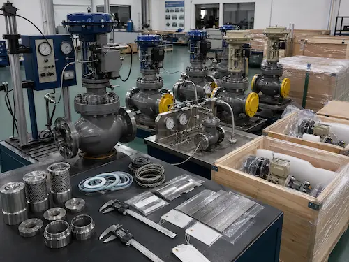 Spray water control valve inspection calibration and export packing by Vcore Valve