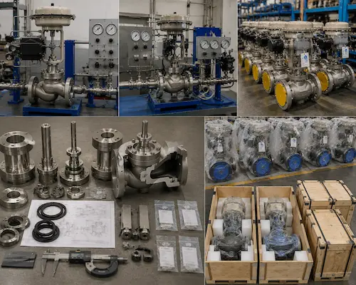 Steam control valve inspection calibration and export packing by Vcore Valve