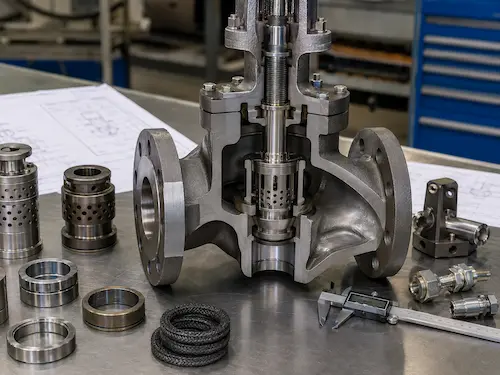 Internal trim structure of steam control valve by Vcore Valve