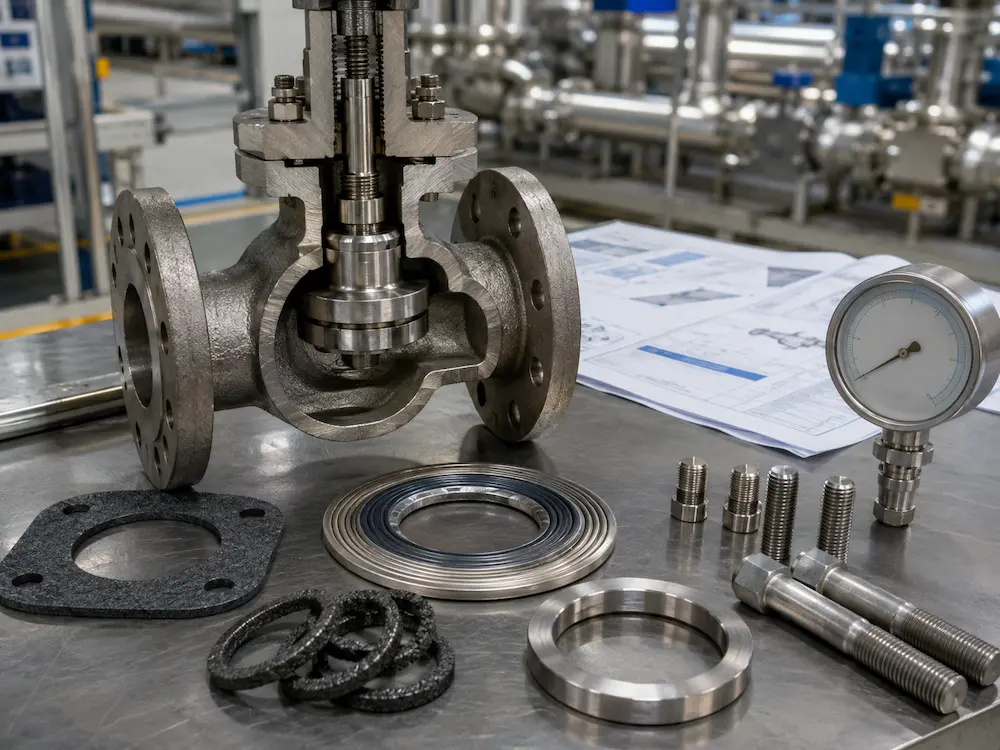 Steam and high temperature valve gasket selection with graphite and spiral wound gaskets