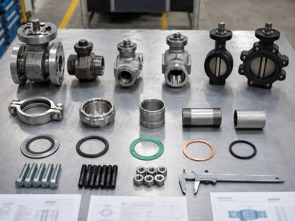 Valve end connection types guide including flanged threaded socket weld butt weld wafer and lug