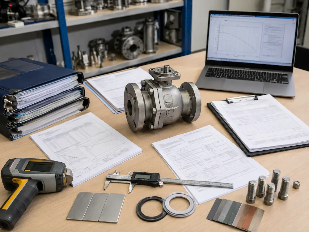 Valve pressure-temperature rating RFQ documents and material certificate review