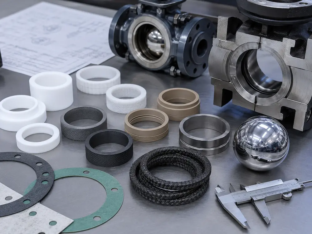 Valve seat material pressure-temperature limit for PTFE PEEK PPL and metal seats