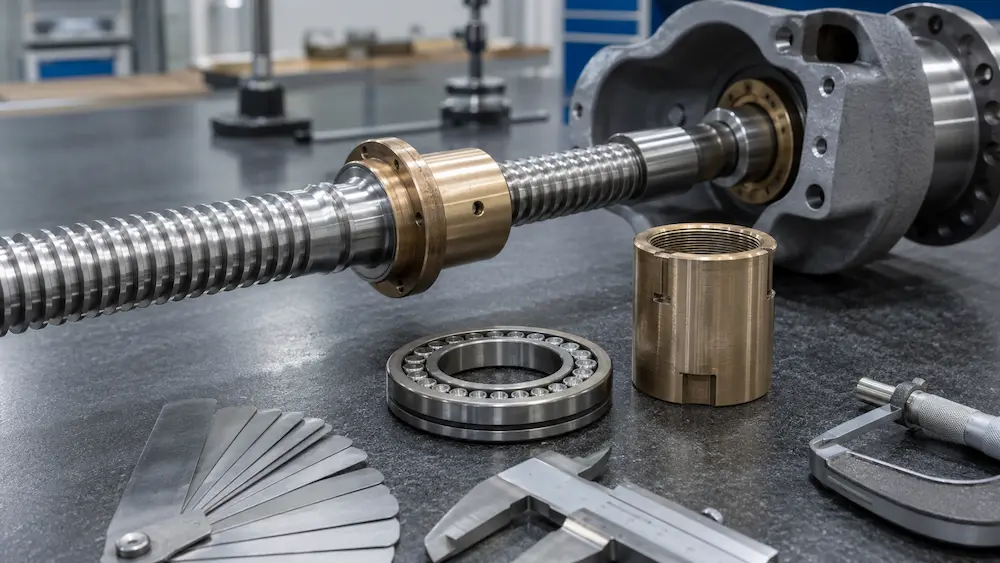 Valve Stem Thread Lead and Thrust Conversion Valve stem thread lead, stem nut and thrust bearing inspection for torque-to-thrust conversion