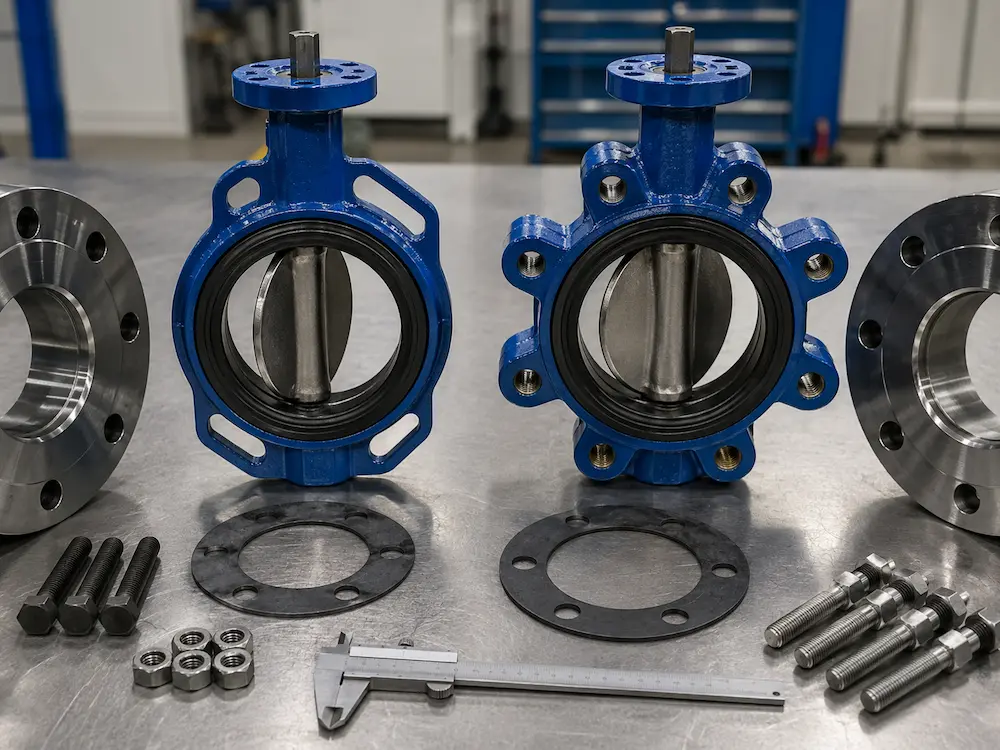 Wafer and lug butterfly valve connection comparison for industrial pipelines