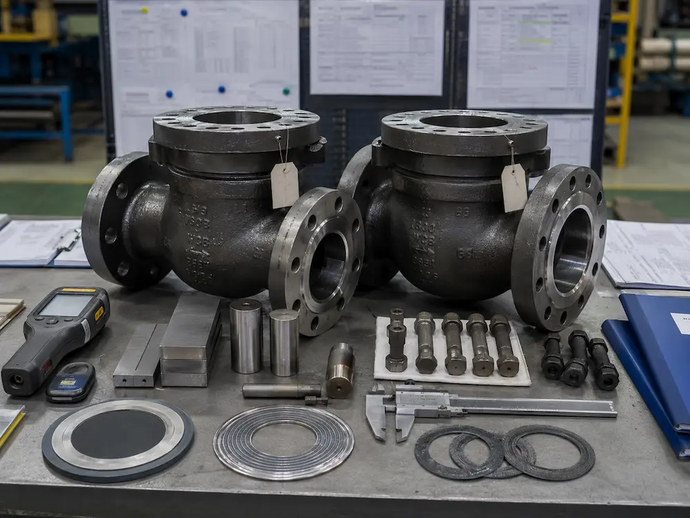 WC6 and WC9 valve material certificate inspection and heat number traceability