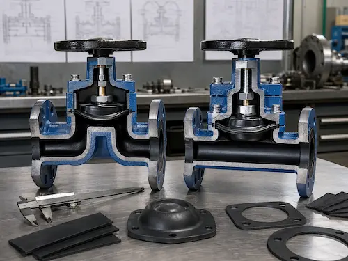 Weir type and straight through diaphragm valve comparison by Vcore Valve