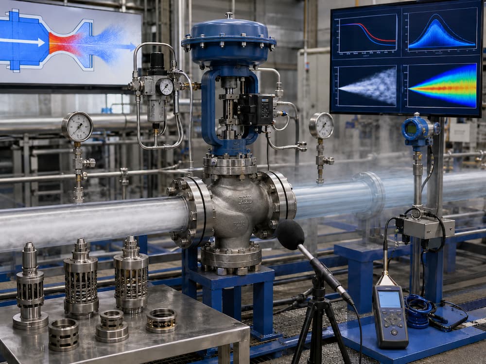 Steam control valve choked flow aerodynamic noise and outlet velocity review