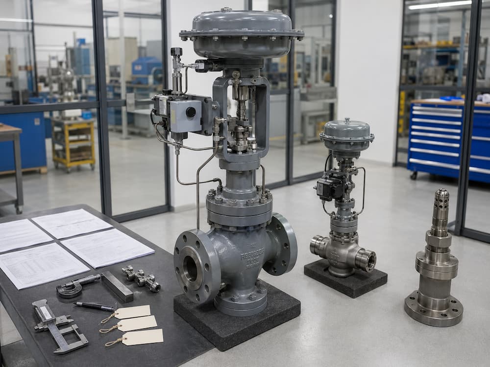 Steam PRDS engineering review with steam control and spray water valves