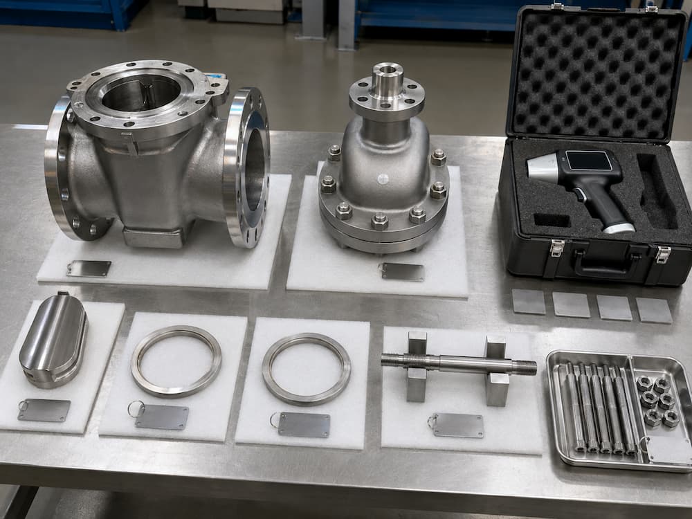 Bagues de siège et boulons de tige de cale de chapeau de corps de robinet-vanne disposés pour la vérification des composants PMI