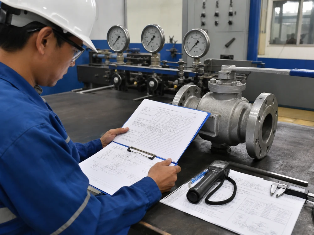 International standards in valve manufacturing inspection and pressure testing documentation review