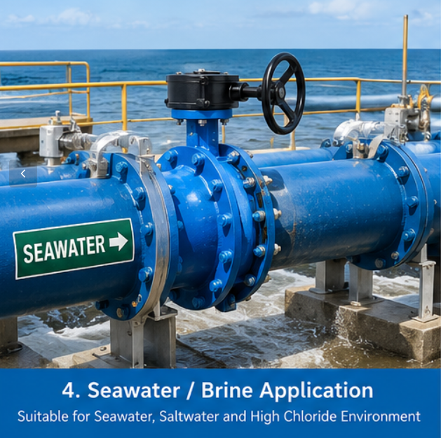 Triple offset metal seated butterfly valve for high pressure seawater desalination