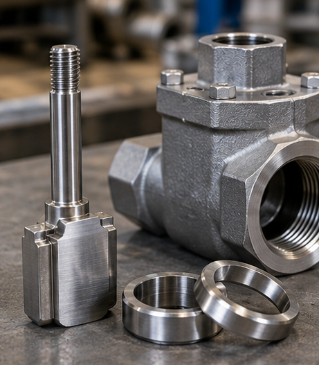 Werkstatttechnik-Nahaufnahme des WCB-Absperrschiebergehäuses, der SS420-Spindel und der mit Stellite beschichteten Sitzflächen