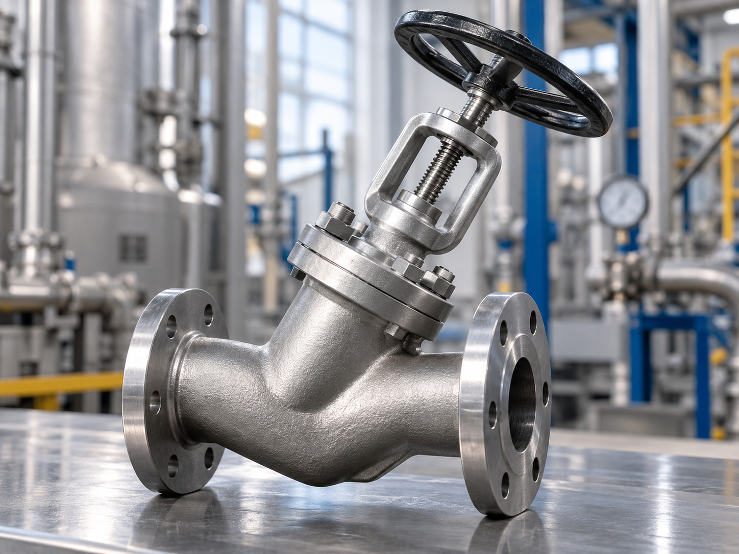 Y Type Globe Valve for high temperature steam and industrial pipeline service
