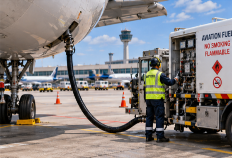 Pneumatic ball valves in airport aviation fuel storage and transfer system