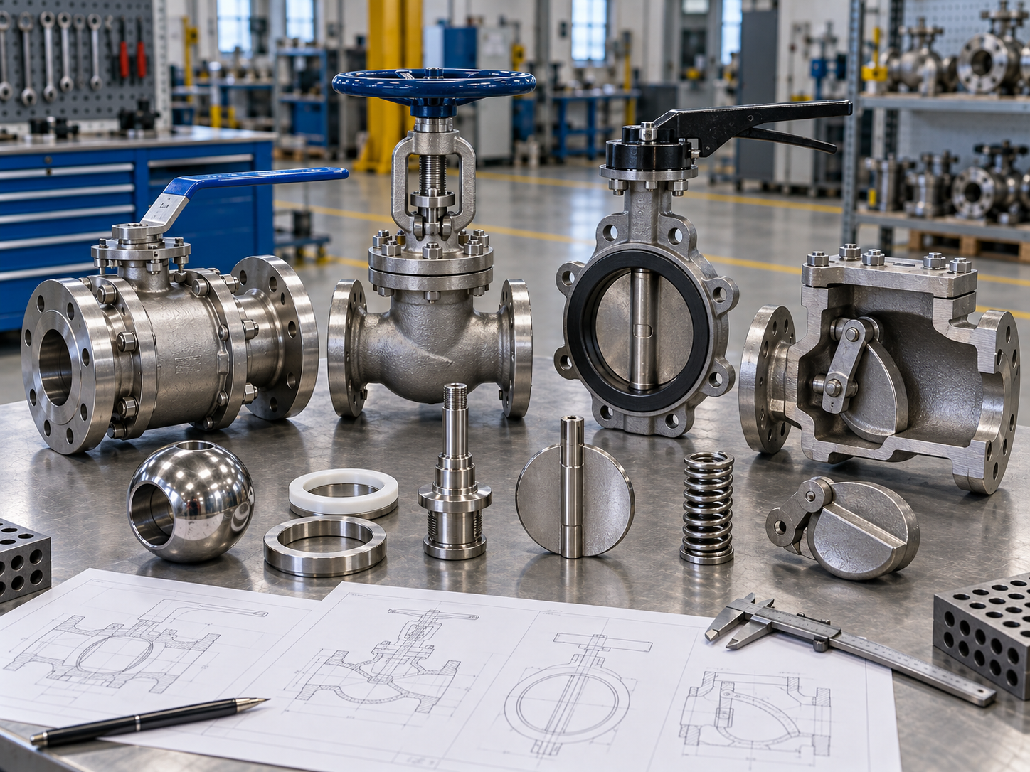 Industrial valve dimensional inspection and engineering quality verification