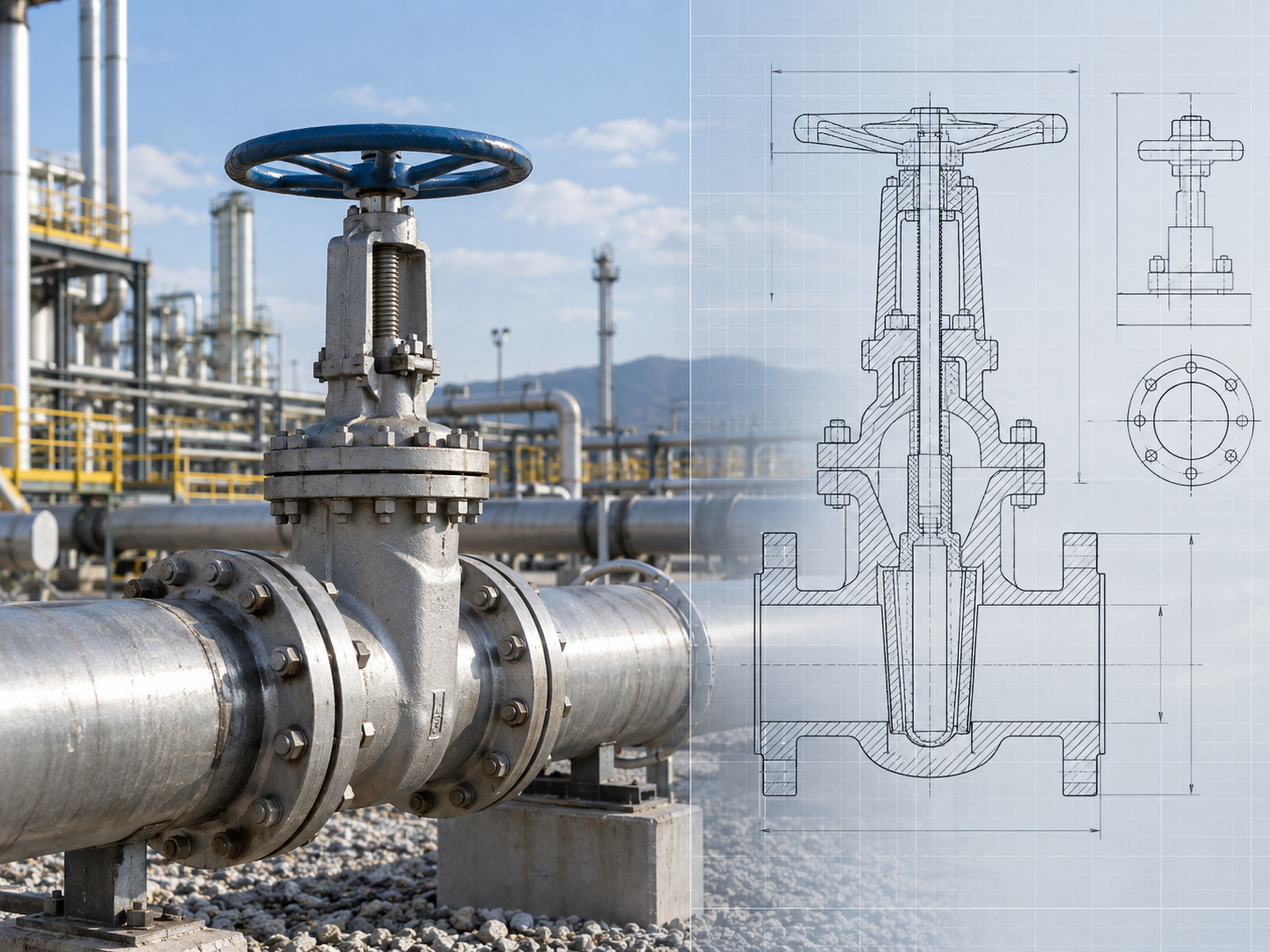 Gate valve manufacturer workshop machining and dimensional inspection