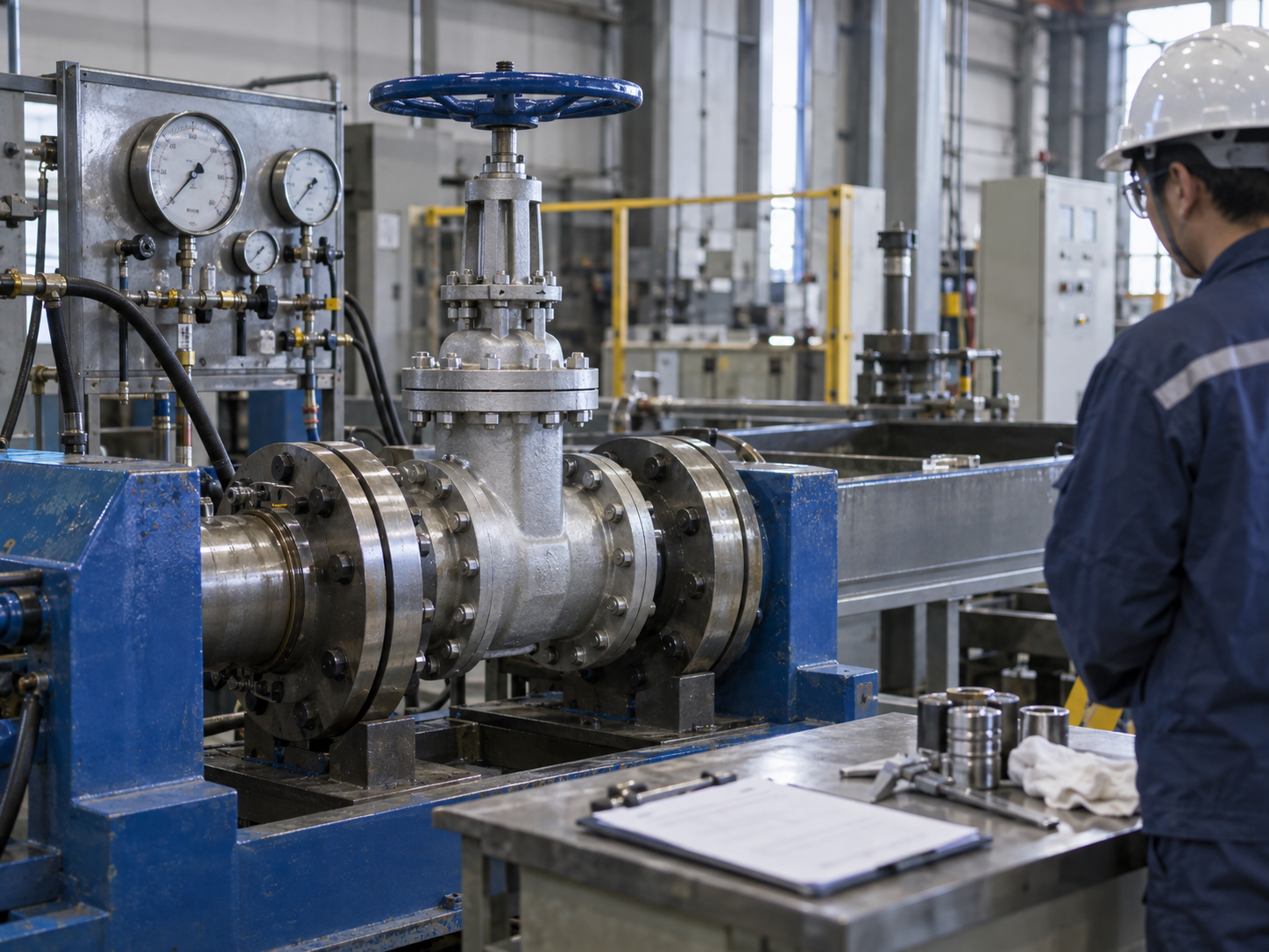 Gate valves final inspection documentation and export packing before delivery