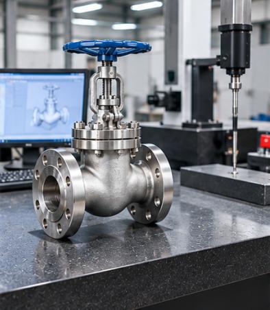 Stainless Steel Globe Valve Factory Inspection Stainless steel globe valve during factory assembly and inspection