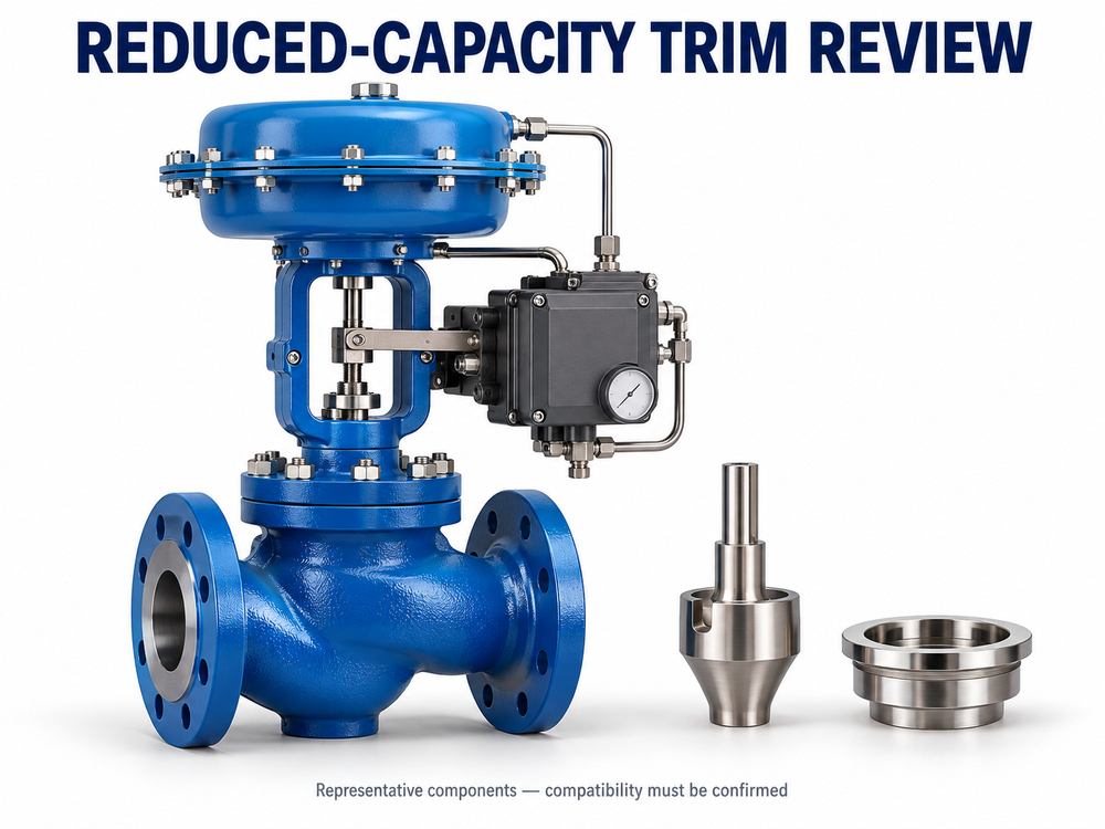 Steam control valve and representative trim options during engineering review